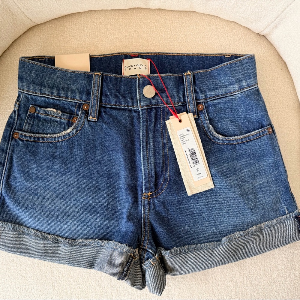 Alice + Olivia Dark Blue Jean Shorts